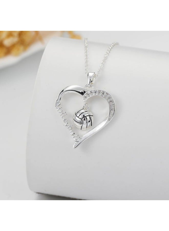 Lydow Volleyball/Softball/Basketball/Baseball Necklace Gifts for Girls, Sport Accessories Birthday Christmas Jewelry for Her 16+3 Inches, Silver Necklace, Copper, No Gemstone - Image 2