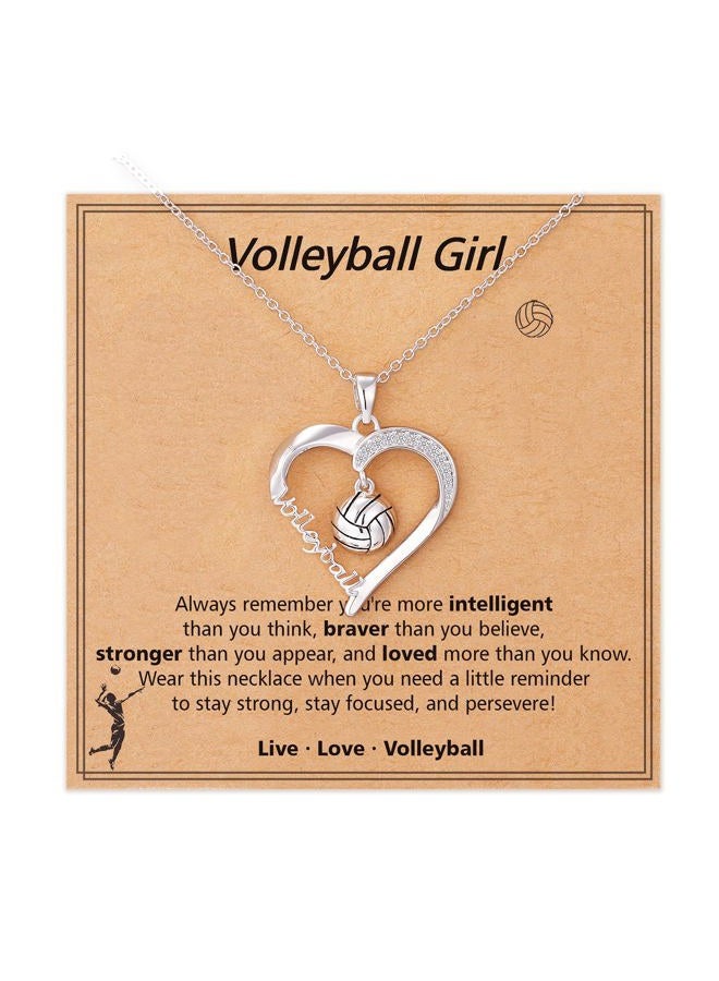 Lydow Volleyball/Softball/Basketball/Baseball Necklace Gifts for Girls, Sport Accessories Birthday Christmas Jewelry for Her 16+3 Inches, Silver Necklace, Copper, No Gemstone - Image 1