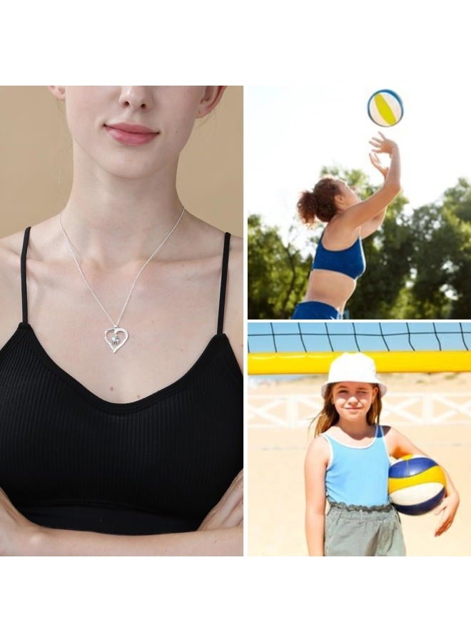 Lydow Volleyball/Softball/Basketball/Baseball Necklace Gifts for Girls, Sport Accessories Birthday Christmas Jewelry for Her 16+3 Inches, Silver Necklace, Copper, No Gemstone - Image 4