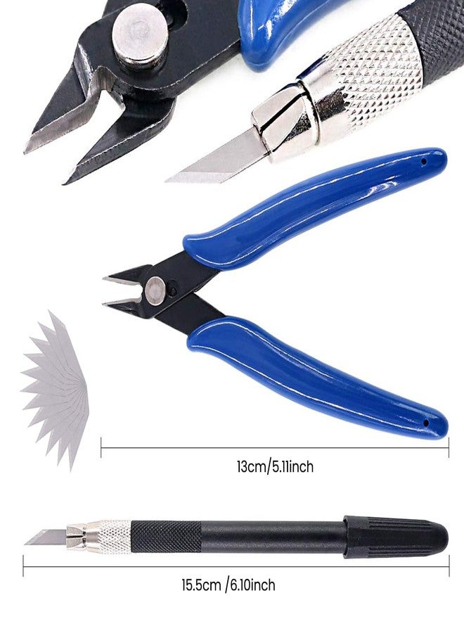 Serplex® Assembly Model Tool Kit Assembling Model Tools Repair Kit with Tool Box Polishing Tools Screwdivers, Utility Gundam Tool Kit for Car Models, Aircraft, Basic Model Building, Set of 15Pcs - Image 5