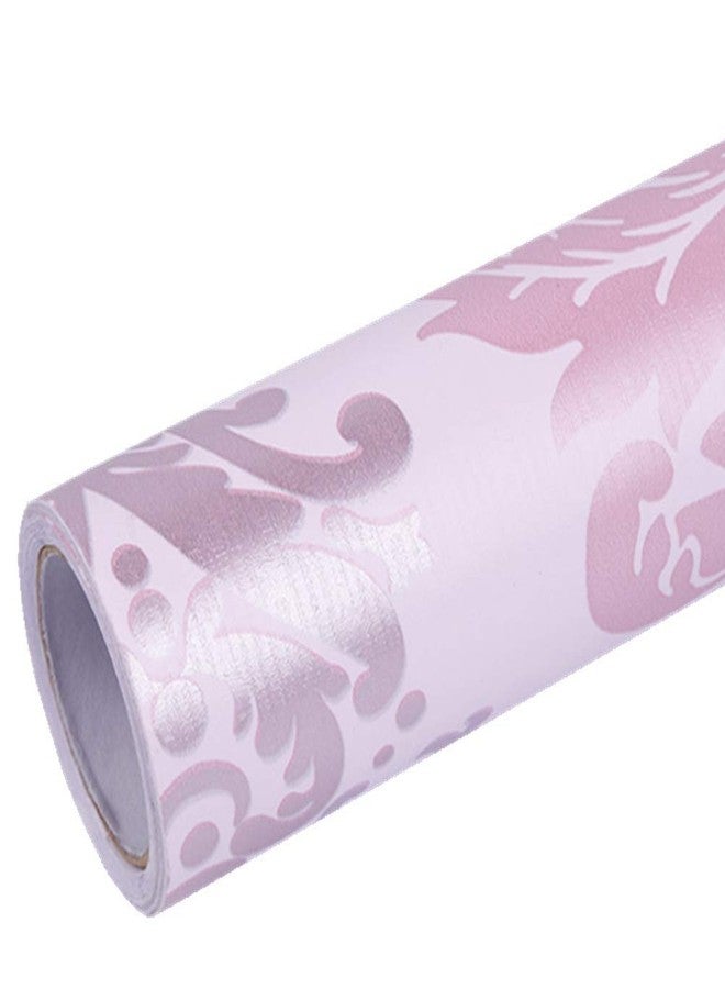 Teemall 17.7x118 Inch Self Adhesive Purple Damask Removable Shelf Liner Cabinet Sticker - Image 4