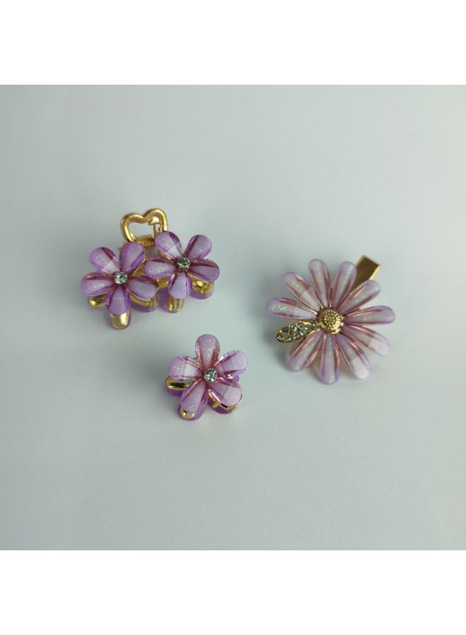 Girls' hair accessory set consisting of 3 pieces - high quality material - Image 1