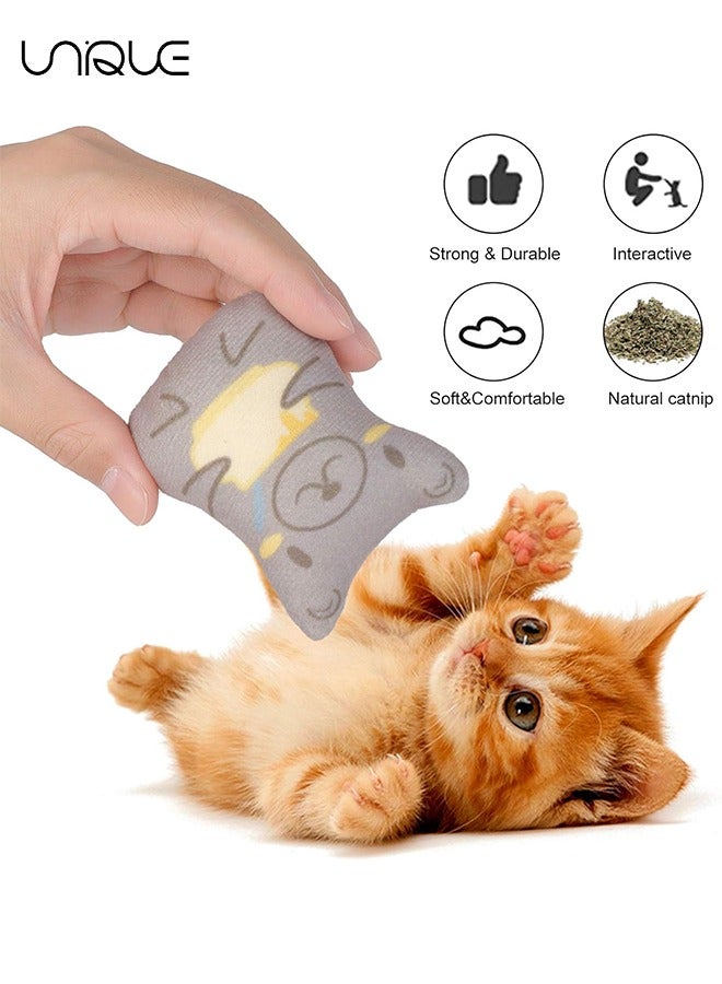 Unique Catnip Toys for Indoor Cats - 5PCS Plush Cat Chew Toys Teething Interactive Catnip Filled Kitten Toy Soft Pet Toy (Animal Shapes)  - Image 4