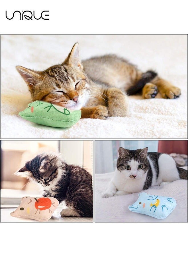 Unique Catnip Toys for Indoor Cats - 5PCS Plush Cat Chew Toys Teething Interactive Catnip Filled Kitten Toy Soft Pet Toy (Animal Shapes)  - Image 5