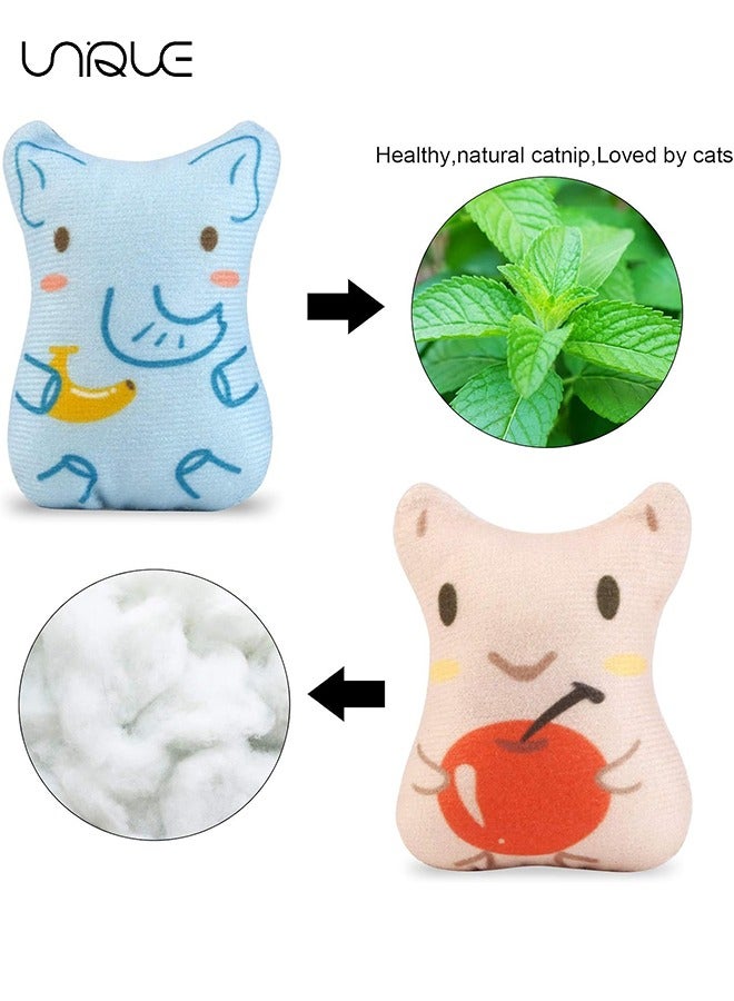 Unique Catnip Toys for Indoor Cats - 5PCS Plush Cat Chew Toys Teething Interactive Catnip Filled Kitten Toy Soft Pet Toy (Animal Shapes)  - Image 3