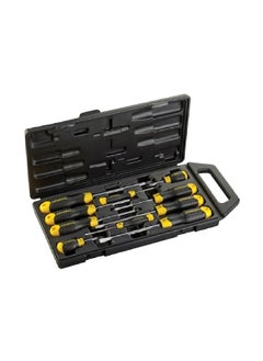 Stanley 10-Piece Cushion Grip Phillips Slotted Screwdriver Set Black and Yellow 5.5 x 20 x 45 cm 2-65-005  - Image 1