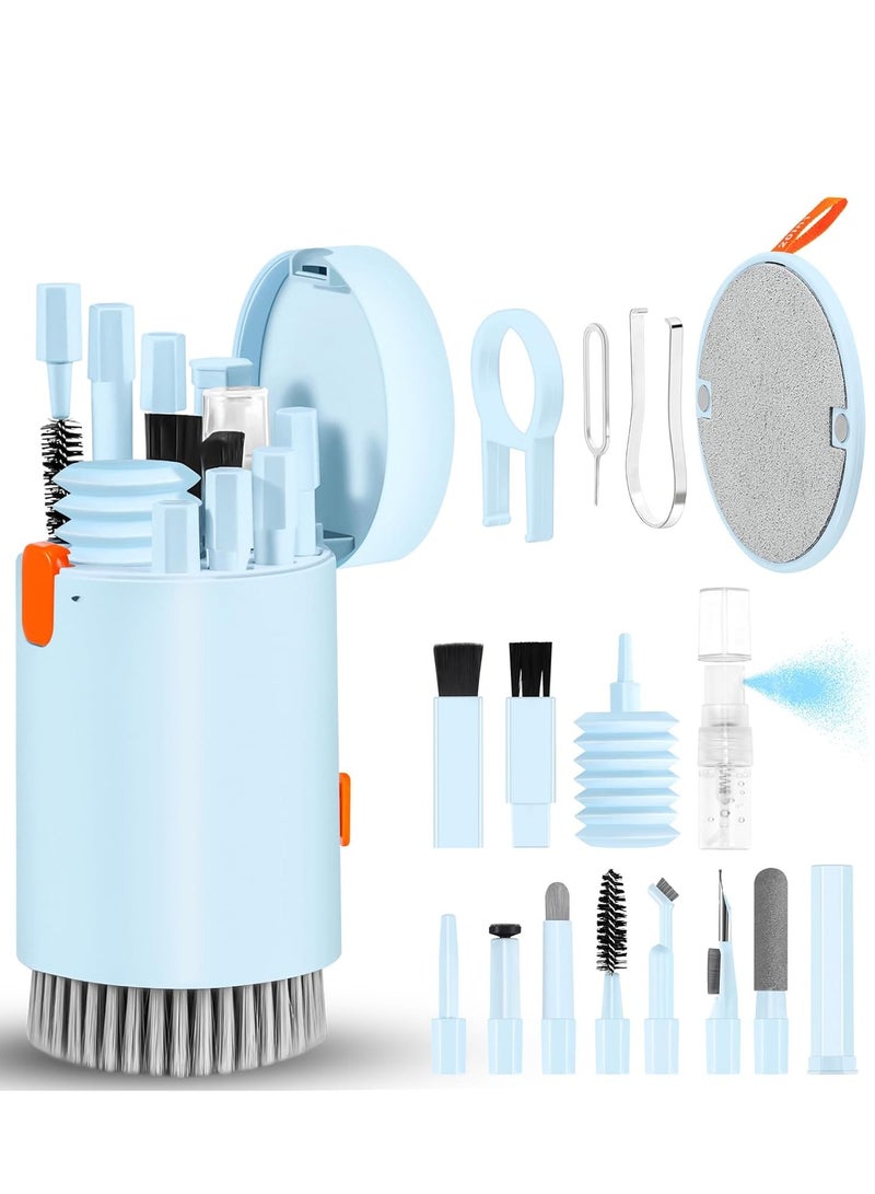 20-in-1 Laptop Screen Keyboard Cleaner Kit for iPhone, Airpods, Computer, Cleaning Spray for MacBook, iPad, Smartphone, Electric Clean Brush Tool for Camera, Earbuds, Blue  - Image 1
