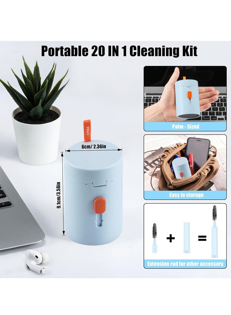 20-in-1 Laptop Screen Keyboard Cleaner Kit for iPhone, Airpods, Computer, Cleaning Spray for MacBook, iPad, Smartphone, Electric Clean Brush Tool for Camera, Earbuds, Blue  - Image 2