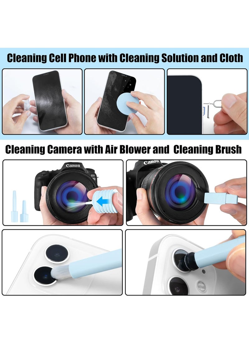 20-in-1 Laptop Screen Keyboard Cleaner Kit for iPhone, Airpods, Computer, Cleaning Spray for MacBook, iPad, Smartphone, Electric Clean Brush Tool for Camera, Earbuds, Blue  - Image 5
