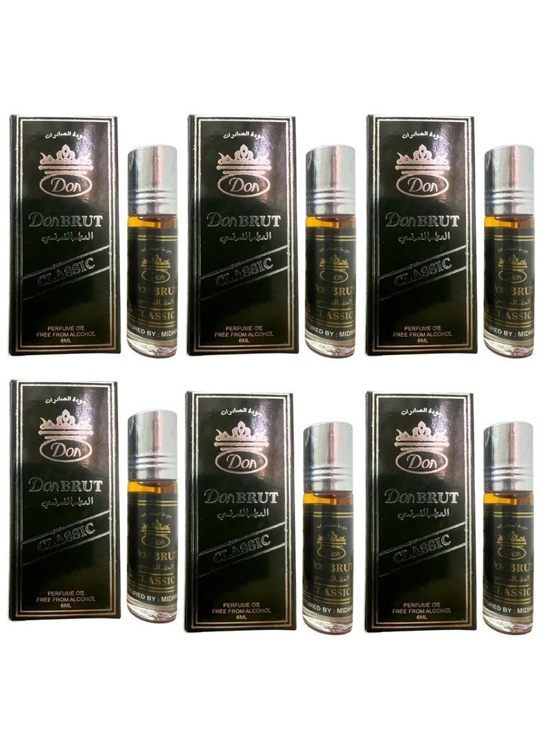 don Brut French Roll On Perfume Oil 6ml (Pack of 6) - Image 1