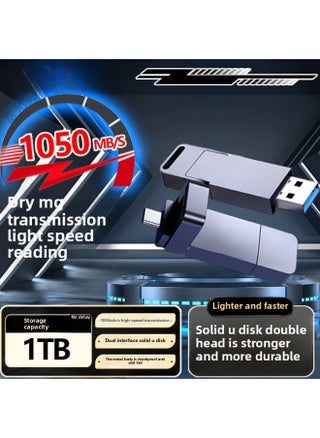 1TB Solid-state U Disk Type-c Mobile Phone Computer Dual-purpose Dual-interface USB 1000 MB/S High-speed Mobile Phone Computer-Capacity:Dual Port [1050mb/s] Gigabit Optical Speed Transmission-Interface:Metal Solid U Disk [128g] + Special Protective Leather Case - pzsku/Z9CF01AB5EDEA58AEF848Z/45/1746217304/15c26c0f-0f35-49d3-ae47-225cb2756be1