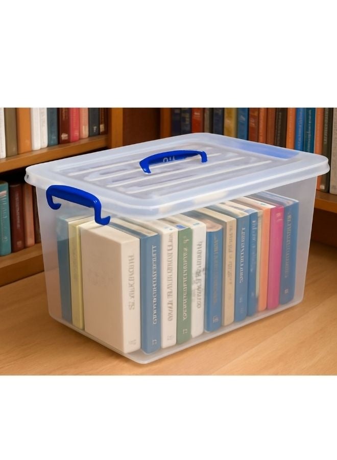 HIWARE Plastic Storage Box 30 Ltr 3 Pcs Set With Lockable Lid And Wheels | Clear Plastic Storage Boxes With Lids | Transparent Organizer For Clothes, Toys, Tools, Arts And Crafts | Home Storage ( SET OF 3 ) - Image 4