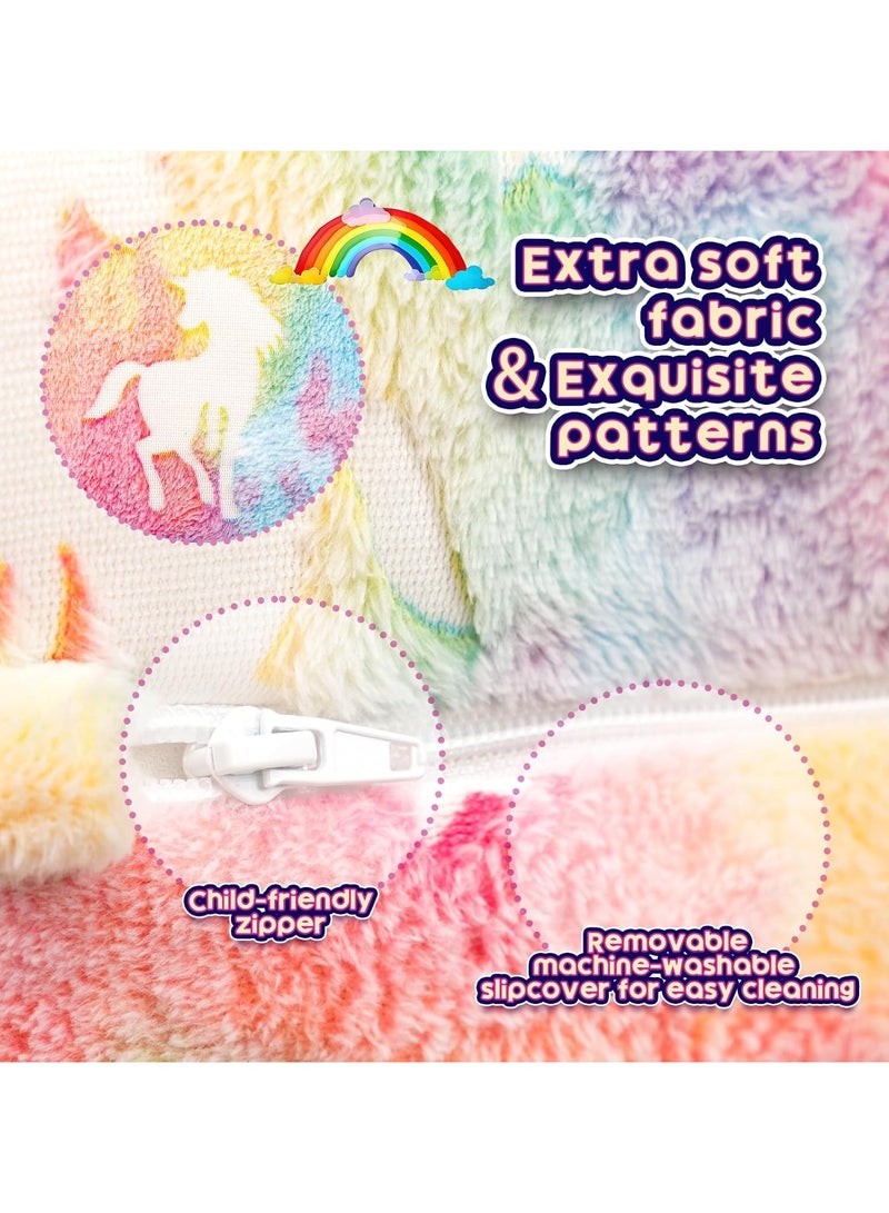 Glow in The Dark Extra Soft Open Couch 2-in-1 Toddler Soft Couch Fold Out Glow in Dark Convertible Plush Foam Chair Star Glow in The Dark Toddler Couch for Playroom Bedroom - Image 2