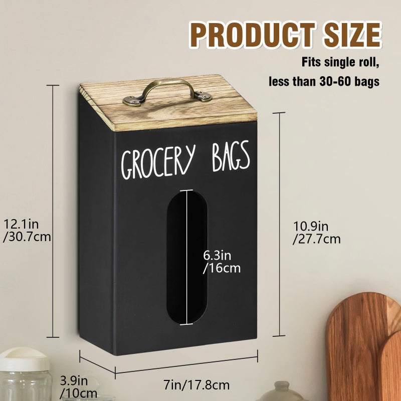 Ameuphercy Farmhouse Grocery Bag Holder for Plastic Bags,Plastic Bag Holders for Grocery Bags,Bag Holder for Plastic Bags Groceries Store with Lid,Plastic Bag Holder Under Sink for Kitchen Storage Organization - Image 5