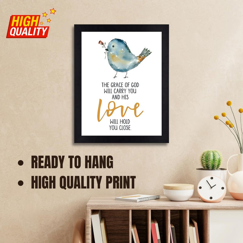 Interio Crafts إطار جدار آية الكتاب المقدس من إنتريريو كرافتس نعمة الله اقتباس يسوع خشب صناعي 135X10 بوصة - Image 3