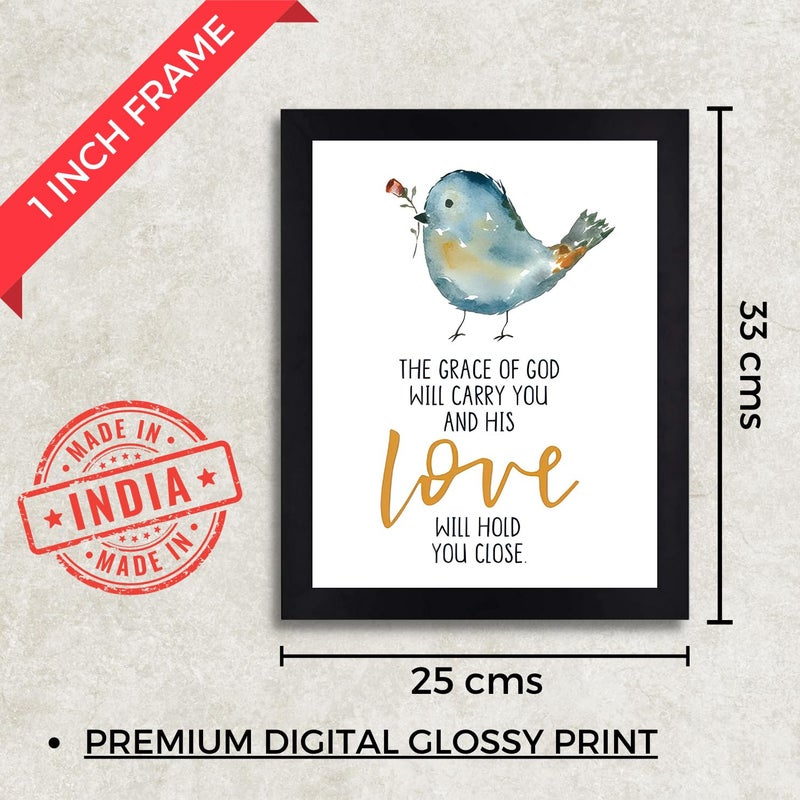 Interio Crafts إطار جدار آية الكتاب المقدس من إنتريريو كرافتس نعمة الله اقتباس يسوع خشب صناعي 135X10 بوصة - Image 4