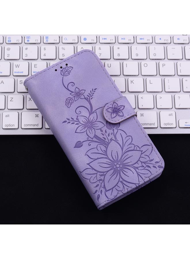 اس-توب جراب لهاتف Infinix GT 20 Pro 5G جراب هاتف من الجلد المنقوش بزهرة الزنبق - Image 2