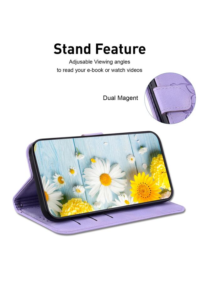 اس-توب جراب لهاتف Infinix GT 20 Pro 5G جراب هاتف من الجلد المنقوش بزهرة الزنبق - Image 5