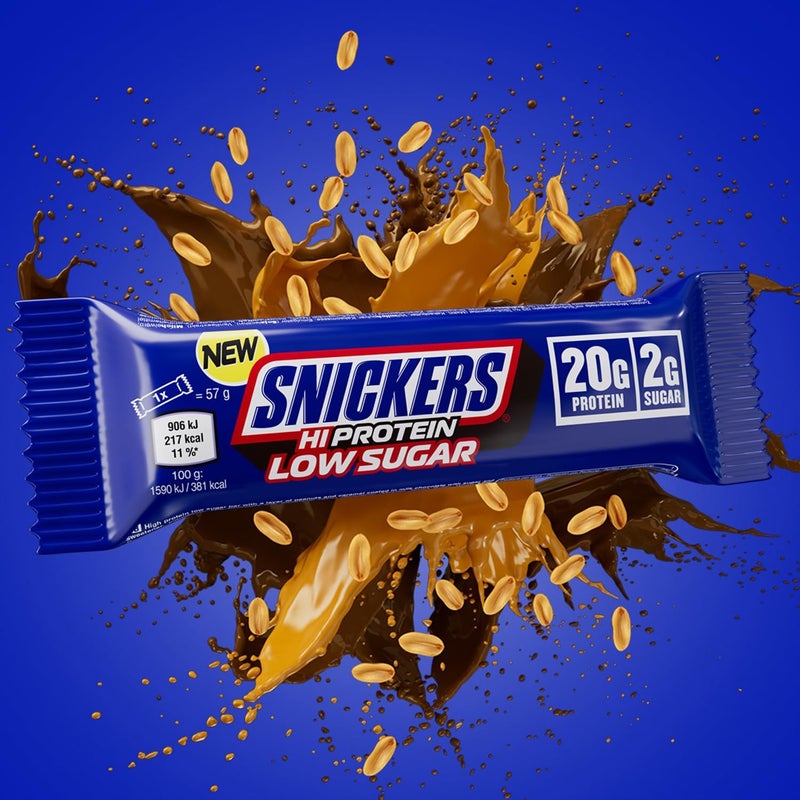 Snickers Low Sugar Hi Protein Bar Pack of 12 x 57g - Image 4