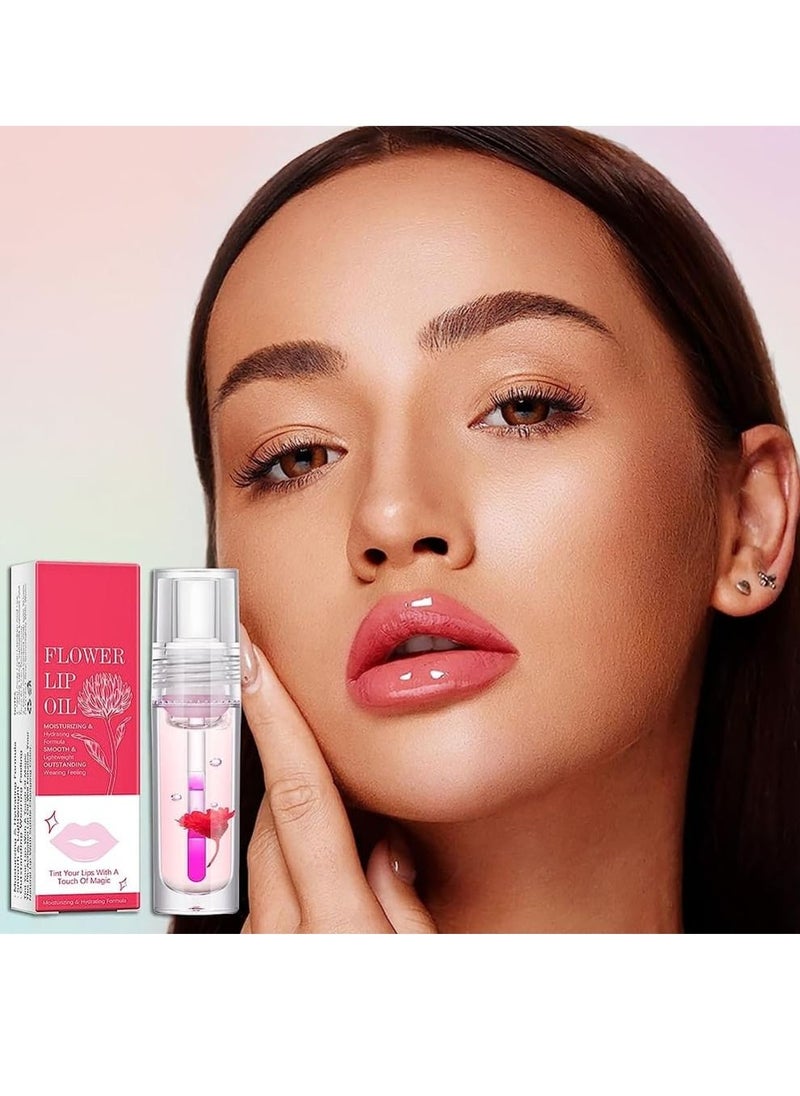 ibcccndc Color Change Lip Gloss Flower Lip Oil Long Lasting Nutritious Lip Balm Lips Moisturizer Magic Temperature Color Change Lip Serum Eliminate Dryness Wrinkles Enhances Plump Gloss  - Image 2