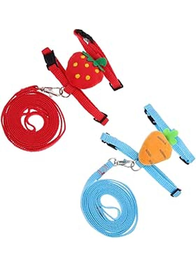 Small Pet Harness Set with Adjustable Leash for Rabbits Guinea Pigs 2pcs - Image 1