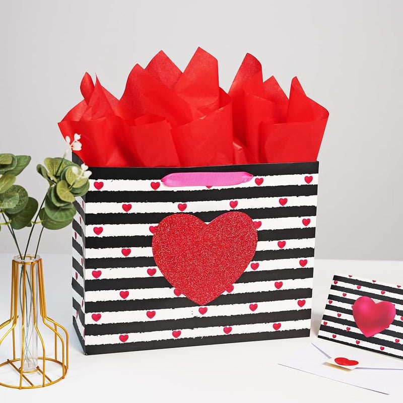 Bobobag 13 Large Gift Bag with Red Tissue Paper for Valentine's Day,Wedding - Image 5