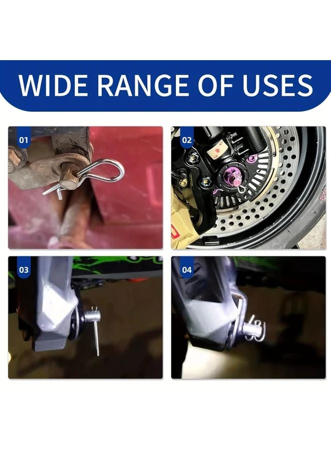 120PCS Heavy Duty Stainless Steel Cotter Pin Kit R Clip Hook Pin Assortment For Trailers Trucks Lawn Mowers Locking Mechanisms - Image 5