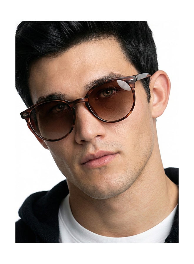 VINCENT CHASE Unisex VINCENT CHASE By Lenskart | Mirage Full Rim Round Polarized & UV Protected Sunglasses For Men & Women VC S12585 - 51mm - Brown - Image 3