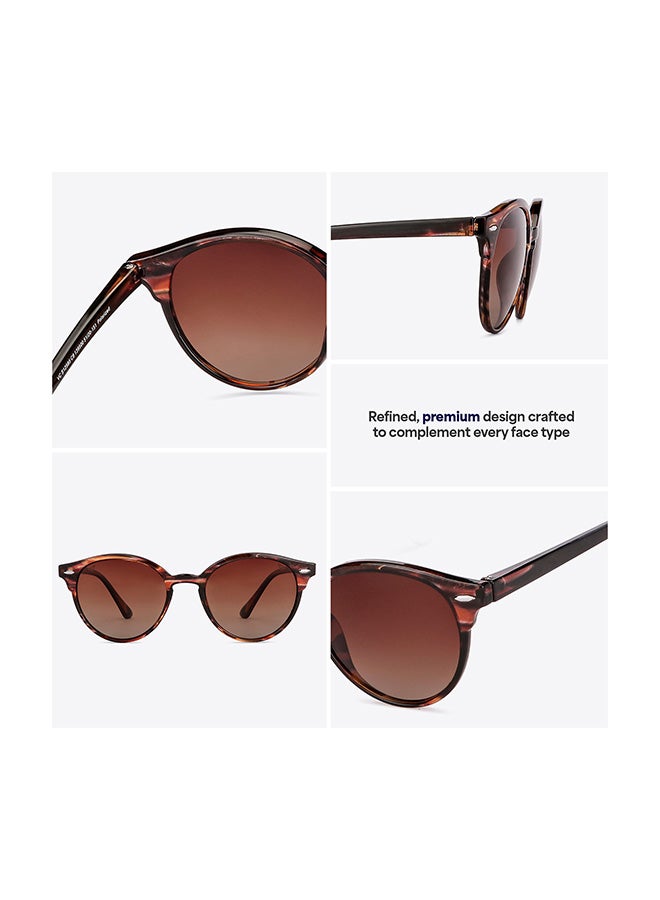 VINCENT CHASE Unisex VINCENT CHASE By Lenskart | Mirage Full Rim Round Polarized & UV Protected Sunglasses For Men & Women VC S12585 - 51mm - Brown - Image 2