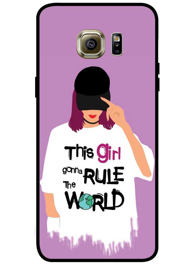 EYE CATCH Protective Case Cover For Samsung Galaxy S6 Smart Series Printed Protective Case Cover for Samsung Galaxy S6 This Girl Gonna Rule The World  - Image 1
