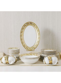 DANUBE HOME Royal Feast 44-Piece Premium Fine Porcelain Dinner Set – Elegant Tableware for 8 Persons – Luxury Dinnerware Set for Home, Parties, Events & Gifting - White/Gold  - Image 4
