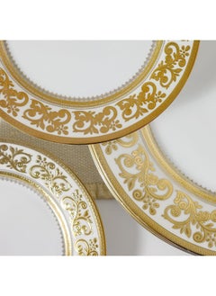 DANUBE HOME Royal Feast 44-Piece Premium Fine Porcelain Dinner Set – Elegant Tableware for 8 Persons – Luxury Dinnerware Set for Home, Parties, Events & Gifting - White/Gold  - Image 3