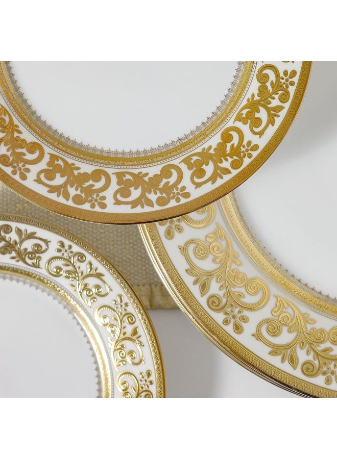 DANUBE HOME Royal Feast 44-Piece Premium Fine Porcelain Dinner Set – Elegant Tableware for 8 Persons – Luxury Dinnerware Set for Home, Parties, Events & Gifting - White/Gold - Image 3