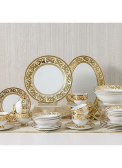 DANUBE HOME Royal Feast 44-Piece Premium Fine Porcelain Dinner Set – Elegant Tableware for 8 Persons – Luxury Dinnerware Set for Home, Parties, Events & Gifting - White/Gold  - Image 5