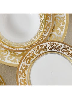 DANUBE HOME Royal Feast 44-Piece Premium Fine Porcelain Dinner Set – Elegant Tableware for 8 Persons – Luxury Dinnerware Set for Home, Parties, Events & Gifting - White/Gold  - Image 2