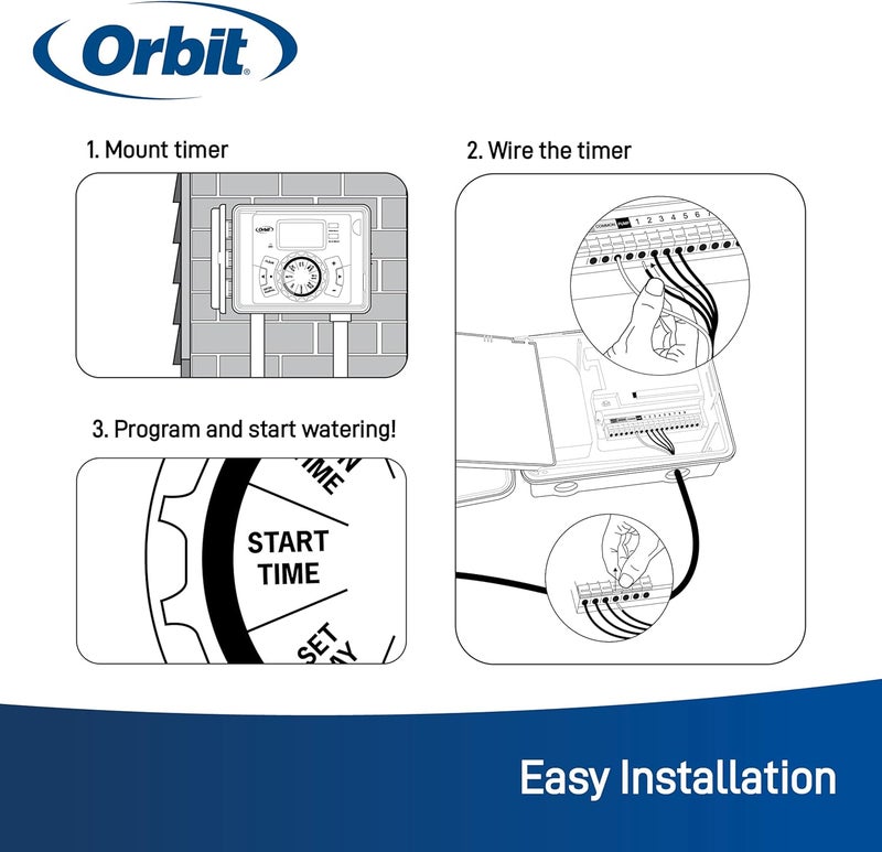 Orbit 57896 6-Station Outdoor Swing Panel Sprinkler System Timer Controller - Image 4