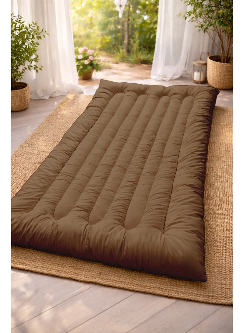 SleepLand Brown Guest and Travel Package with Mattress Pad Blanket Pillow and Storage Bag - Image 3