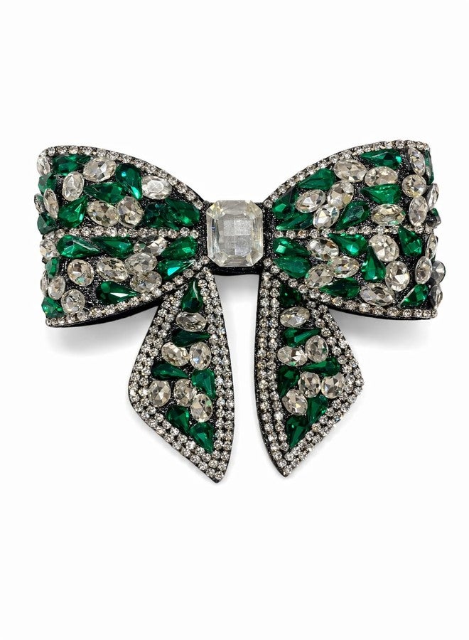 NNR Jewelry Crystal Shiny Stone Bow Butterfly Hair Bow Claw Clip Accessories for Women Girl Flower Princess Headwear Hair Pin | Fancy Hair Clips | Hair Accessories for Women (Green, Medium) - Image 1