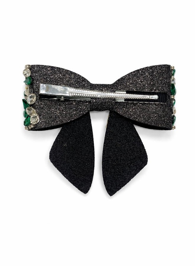 NNR Jewelry Crystal Shiny Stone Bow Butterfly Hair Bow Claw Clip Accessories for Women Girl Flower Princess Headwear Hair Pin | Fancy Hair Clips | Hair Accessories for Women (Green, Medium) - Image 5