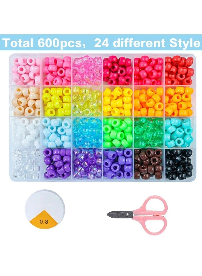Barrel Beads DIY Accessories Kit, Pony Beads Stringing DIY Bracelet Jewelry Set for Kids, Complete Kit - Image 3