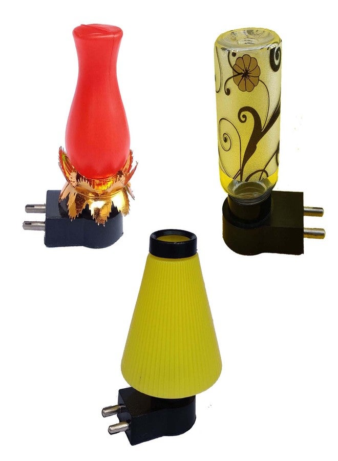 RED WIND Plug & Play LED Night Lights_Pack of 3_Decorative Night Lamps for Bed Room_Home Decor_Kids Room_Living Room_Multicolor HTRHDN15 - Image 1