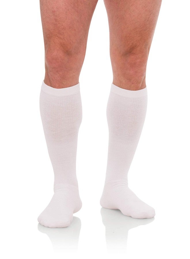 JOMI COMPRESSION Sock Mens Collection, 15-20mmHg Cotton 104 (Large, White) - Image 1