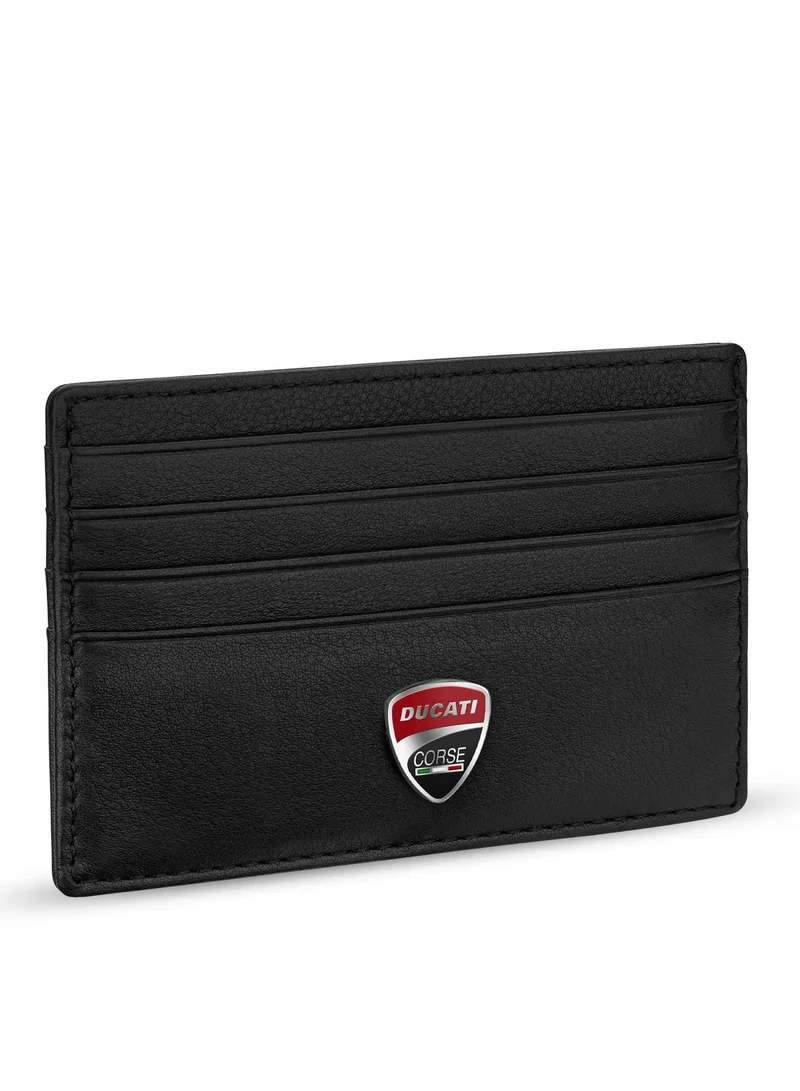 دوكاتي كورس Corse Riparo Black Genuine Leather Card Holder For Men