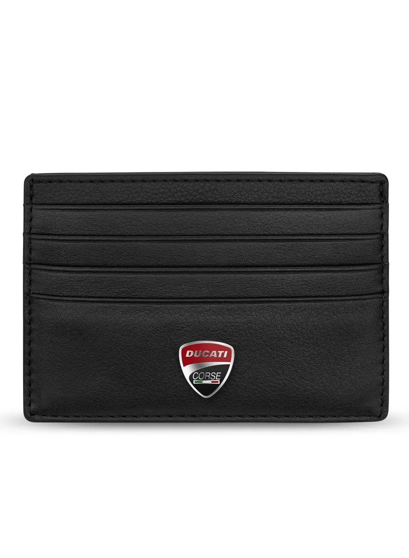 دوكاتي كورس Corse Riparo Black Genuine Leather Card Holder For Men