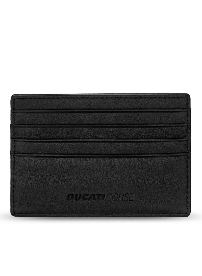دوكاتي كورس Corse Riparo Black Genuine Leather Card Holder For Men