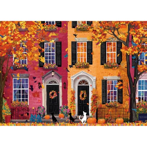 Blueforest Color Townhouses 1000 Piece Puzzle for Adults Funny Puzzles for Adults 1000 Pieces with HD Print Poster 275 197 in Dust Free for 2026 Gifts Family Party Games - Image 1