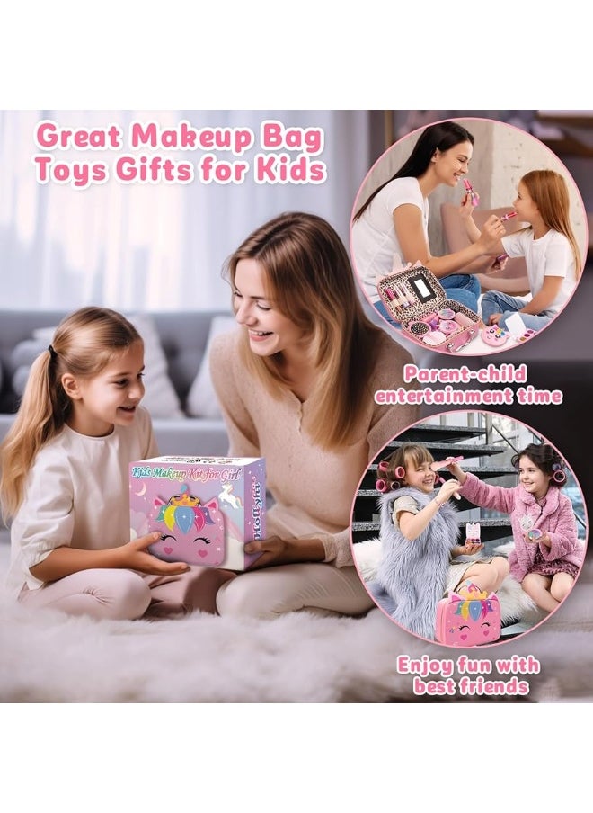 Hollyhi Hollyhi 25 Pcs Kids Makeup Kit for Girl, Real Washable Make Up Set with Unicorn Bag, Pretend Beauty Dress Up Princess Toys for Ages 3 4 5 6 7 8 9 10 11 12 13 14 Year Old Kids Christmas Birthday Gifts  - Image 2