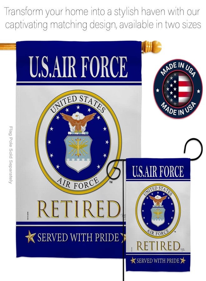 Breeze Decor US Air Force Retired Garden Flag - Armed Forces USAF United State American Military Veteran Retire Official - House Decoration Banner Small Yard Gift Double-Sided Made in USA 13 X 18.5 - Image 4