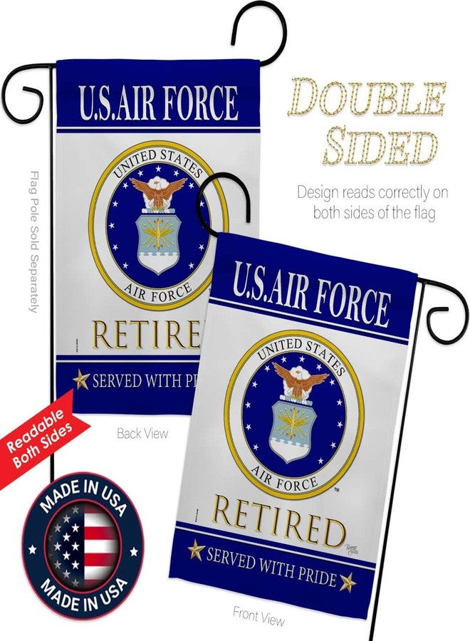 Breeze Decor US Air Force Retired Garden Flag - Armed Forces USAF United State American Military Veteran Retire Official - House Decoration Banner Small Yard Gift Double-Sided Made in USA 13 X 18.5 - Image 3