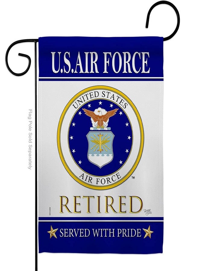 Breeze Decor US Air Force Retired Garden Flag - Armed Forces USAF United State American Military Veteran Retire Official - House Decoration Banner Small Yard Gift Double-Sided Made in USA 13 X 18.5 - Image 1